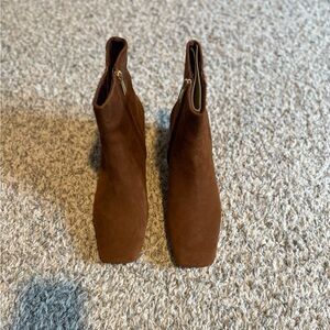 NWOT Franco Sarto Brown Suede Ankle Boots